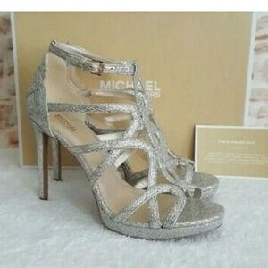 MICHAEL Michael Kors Glitter Champagne Heels Sz 7